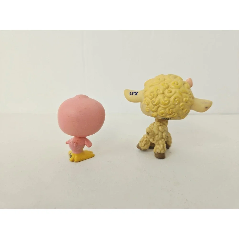Littlest Pet Shop figure Cuddliest Pets 1002 1003 lamb and duck